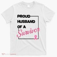 Proud Husband Of A Survivor Breast Cancer Awareness T-Shirt thumb 0