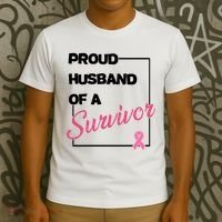 Proud Husband Of A Survivor Breast Cancer Awareness T-Shirt thumb 3