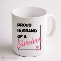 Proud Husband Of A Survivor Breast Cancer Awareness Coffee Mug thumb 1