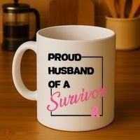 Proud Husband Of A Survivor Breast Cancer Awareness Coffee Mug thumb 4