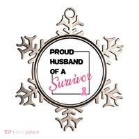 Proud Husband Of A Survivor Breast Cancer Awareness Ornament thumb 0