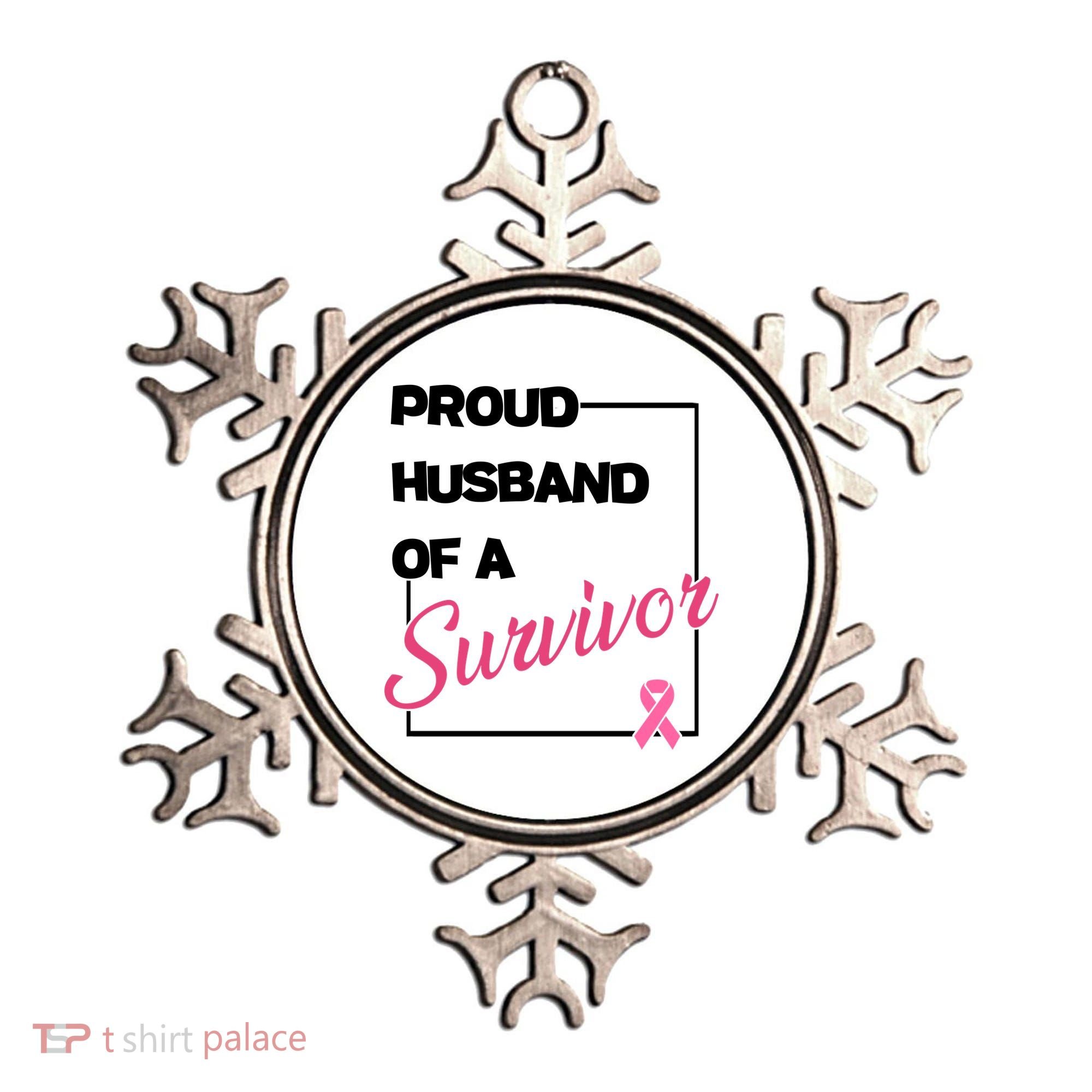 Proud Husband Of A Survivor Breast Cancer Awareness Ornament