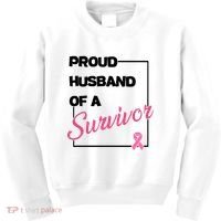 Proud Husband Of A Survivor Breast Cancer Awareness Kids Sweatshirt thumb 0