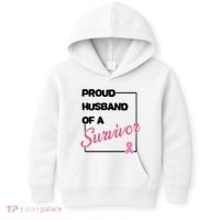 Proud Husband Of A Survivor Breast Cancer Awareness Kids Hoodie thumb 0