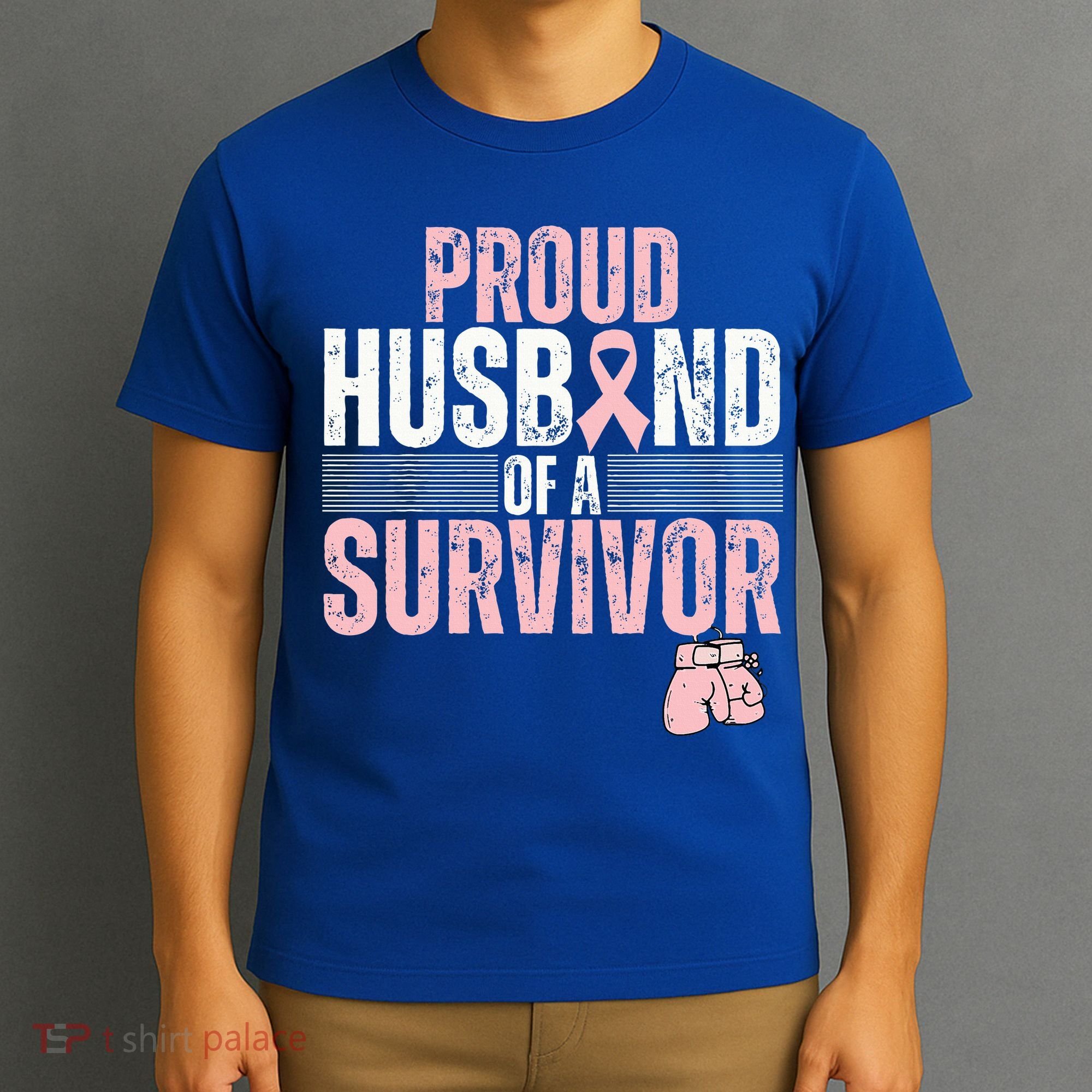 Proud Husband Of Survivor Breast Cancer Survivor Awareness T-Shirt