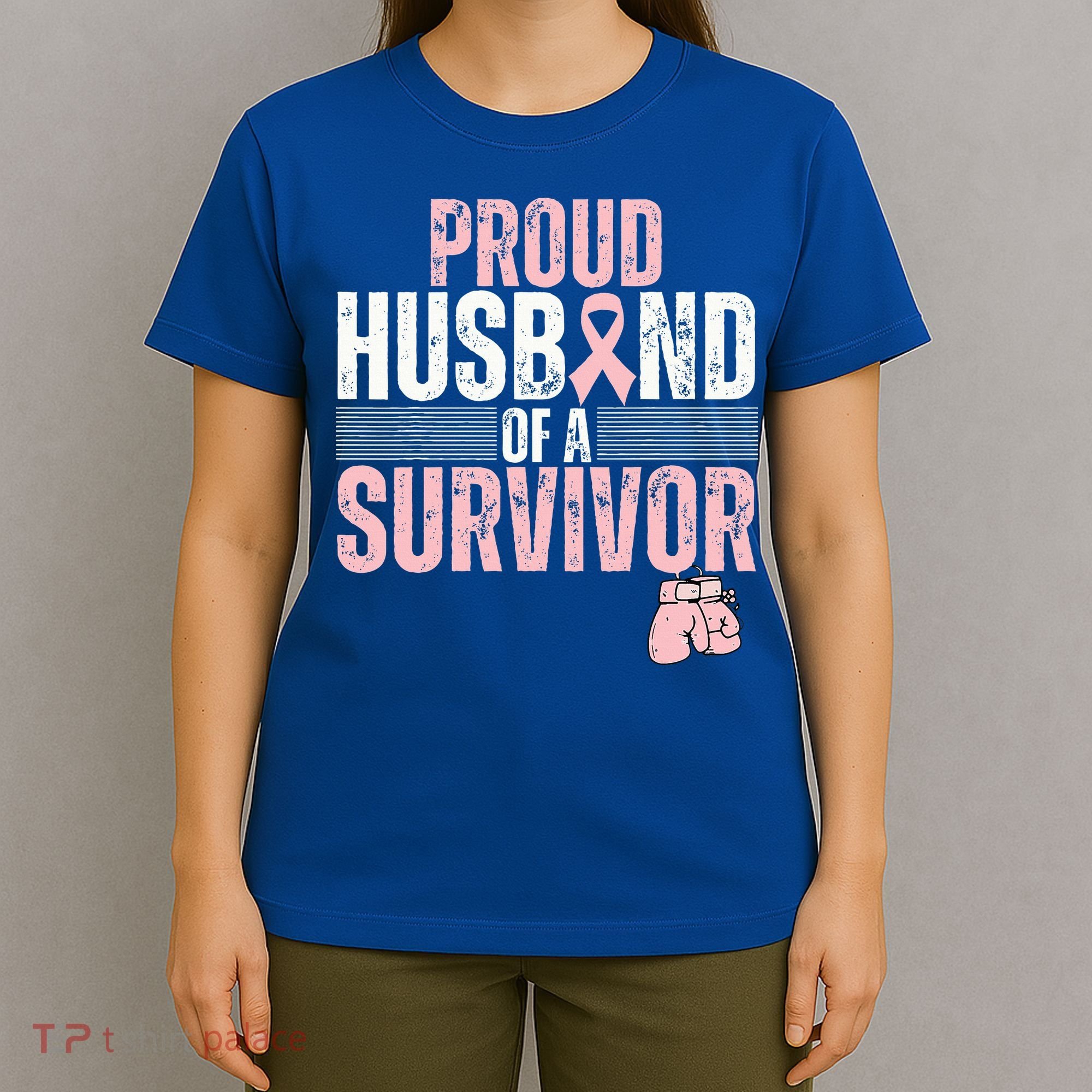 Proud Husband Of Survivor Breast Cancer Survivor Awareness T-Shirt