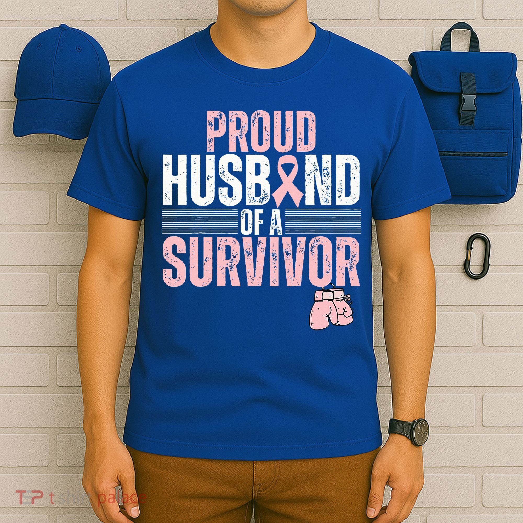 Proud Husband Of Survivor Breast Cancer Survivor Awareness T-Shirt