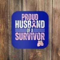 Proud Husband Of Survivor Breast Cancer Survivor Awareness Coaster thumb 0