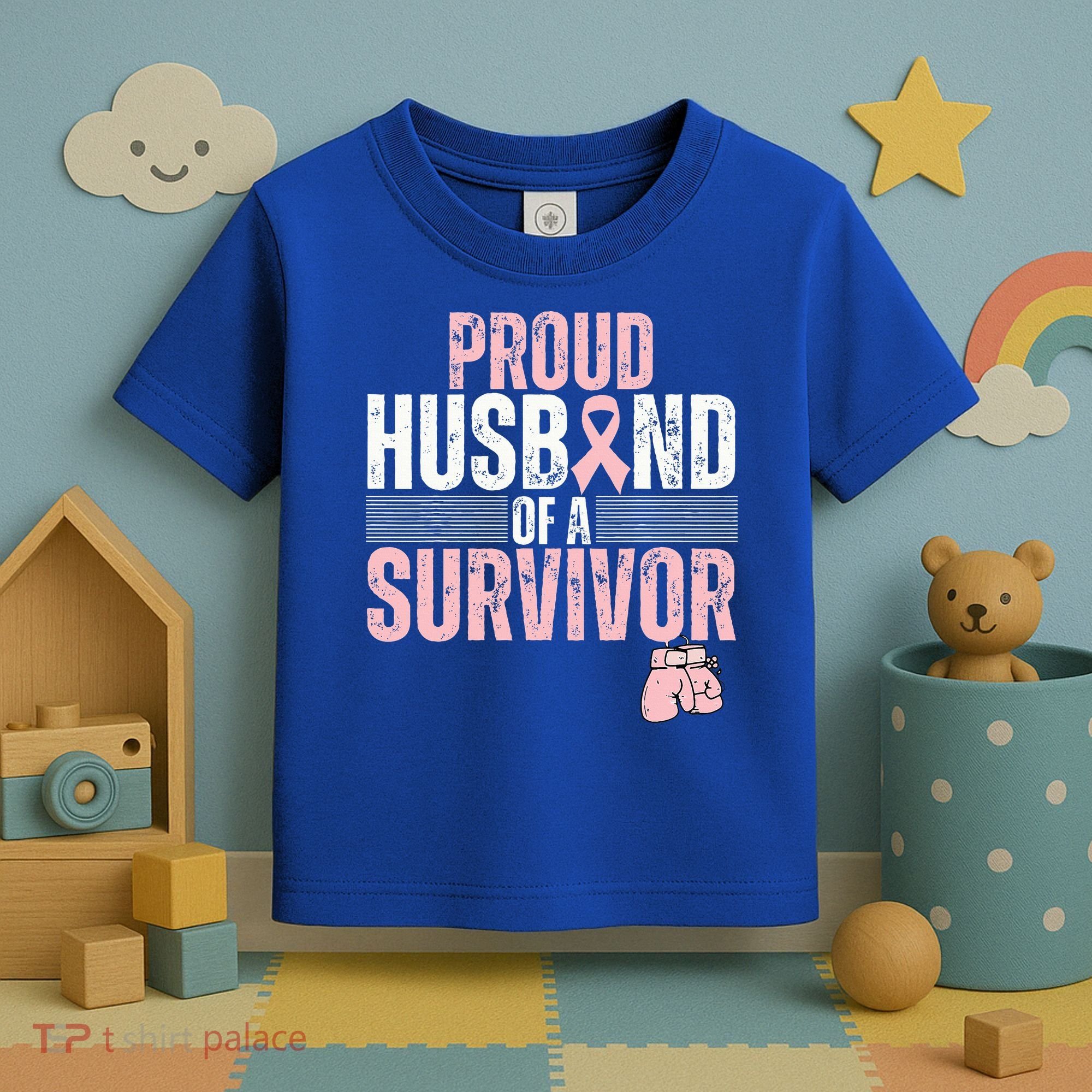 Proud Husband Of Survivor Breast Cancer Survivor Awareness Toddler T-Shirt
