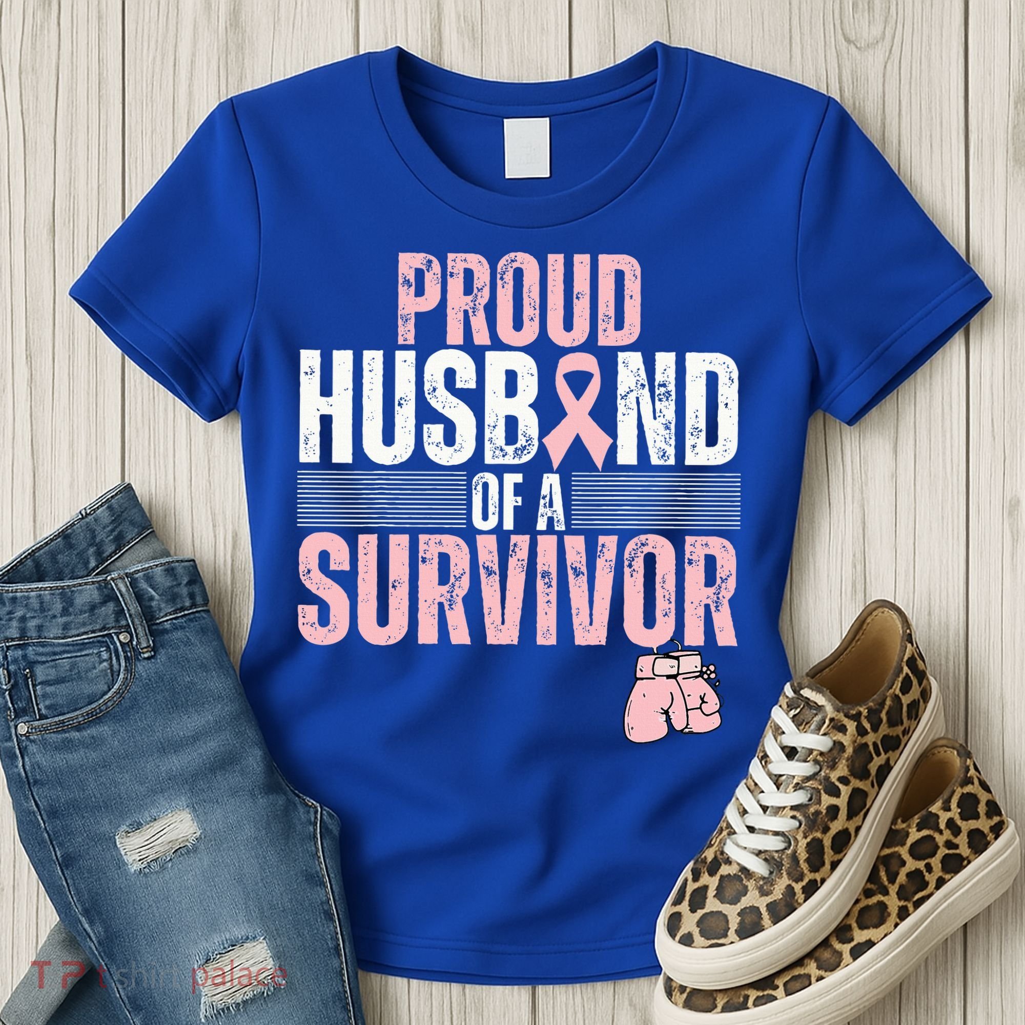 Proud Husband Of Survivor Breast Cancer Survivor Awareness Women's T-Shirt