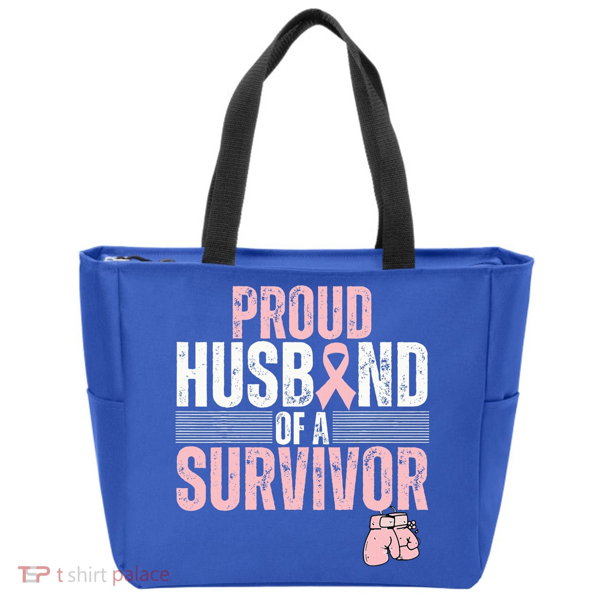 Proud Husband Of Survivor Breast Cancer Survivor Awareness Tote Bag