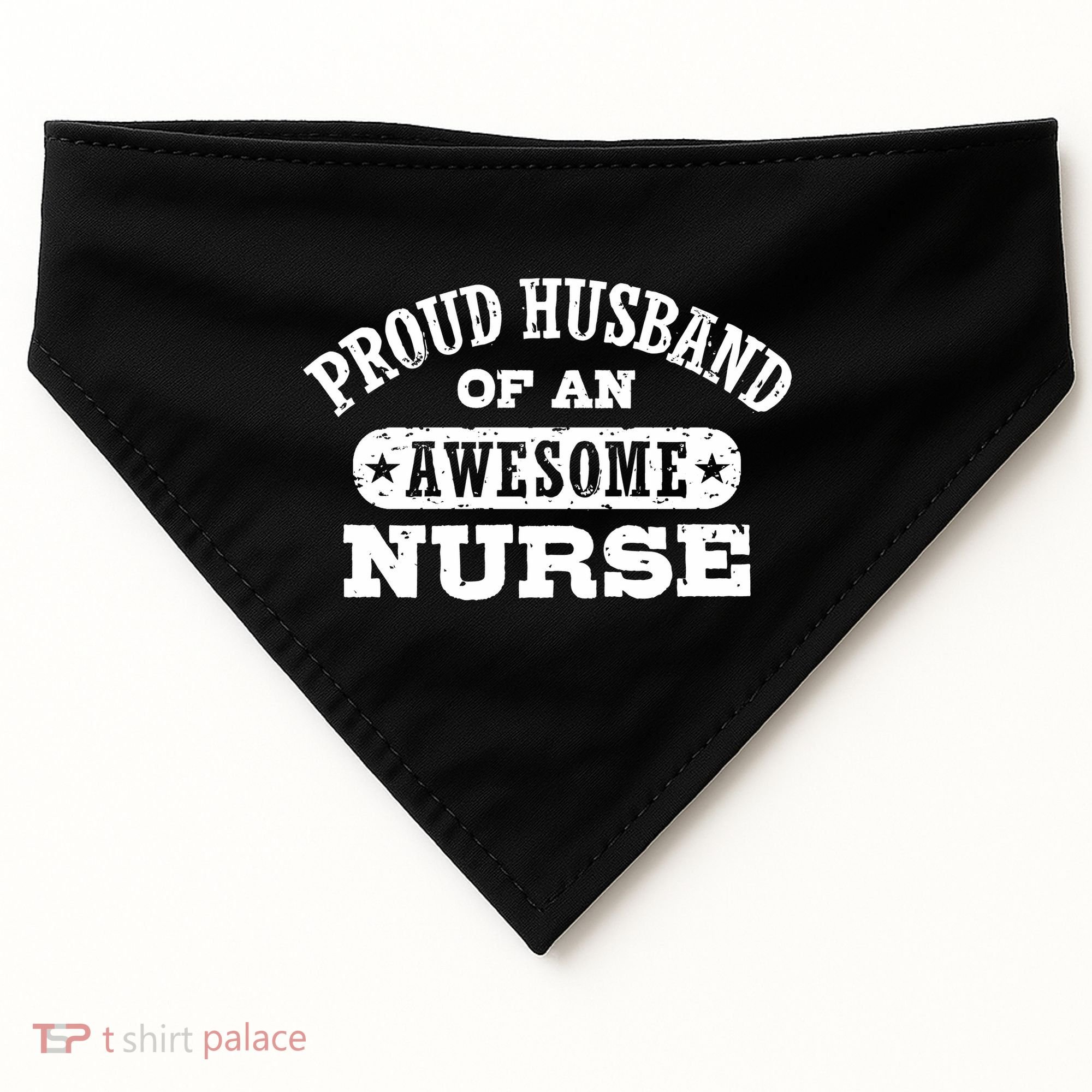 Proud Husband Of An Awesome Nurse USA-Made Doggie Bandana