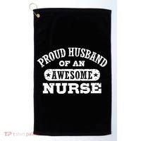 Proud Husband Of An Awesome Nurse Golf Towel thumb 0