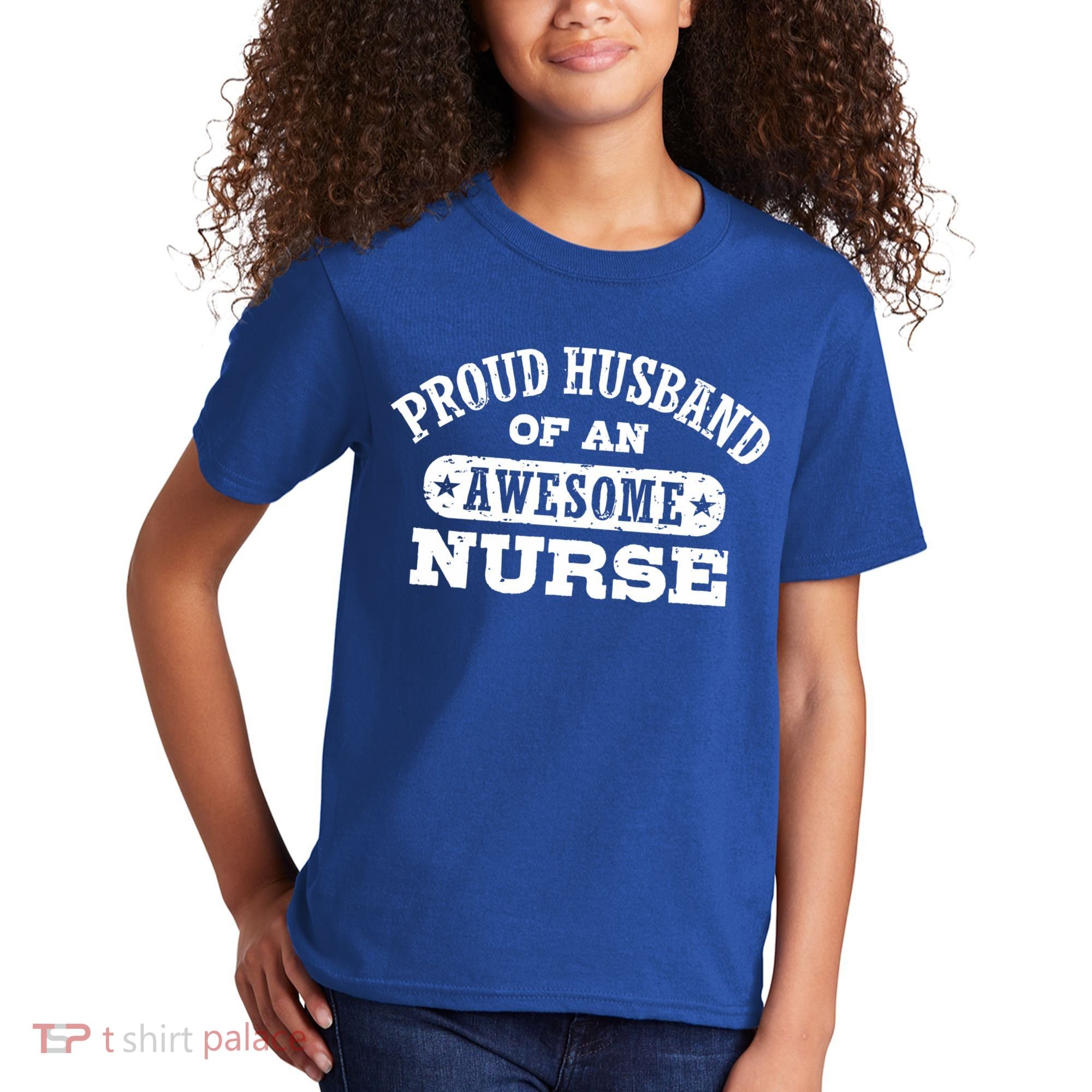 Proud Husband Of An Awesome Nurse Kids T-Shirt
