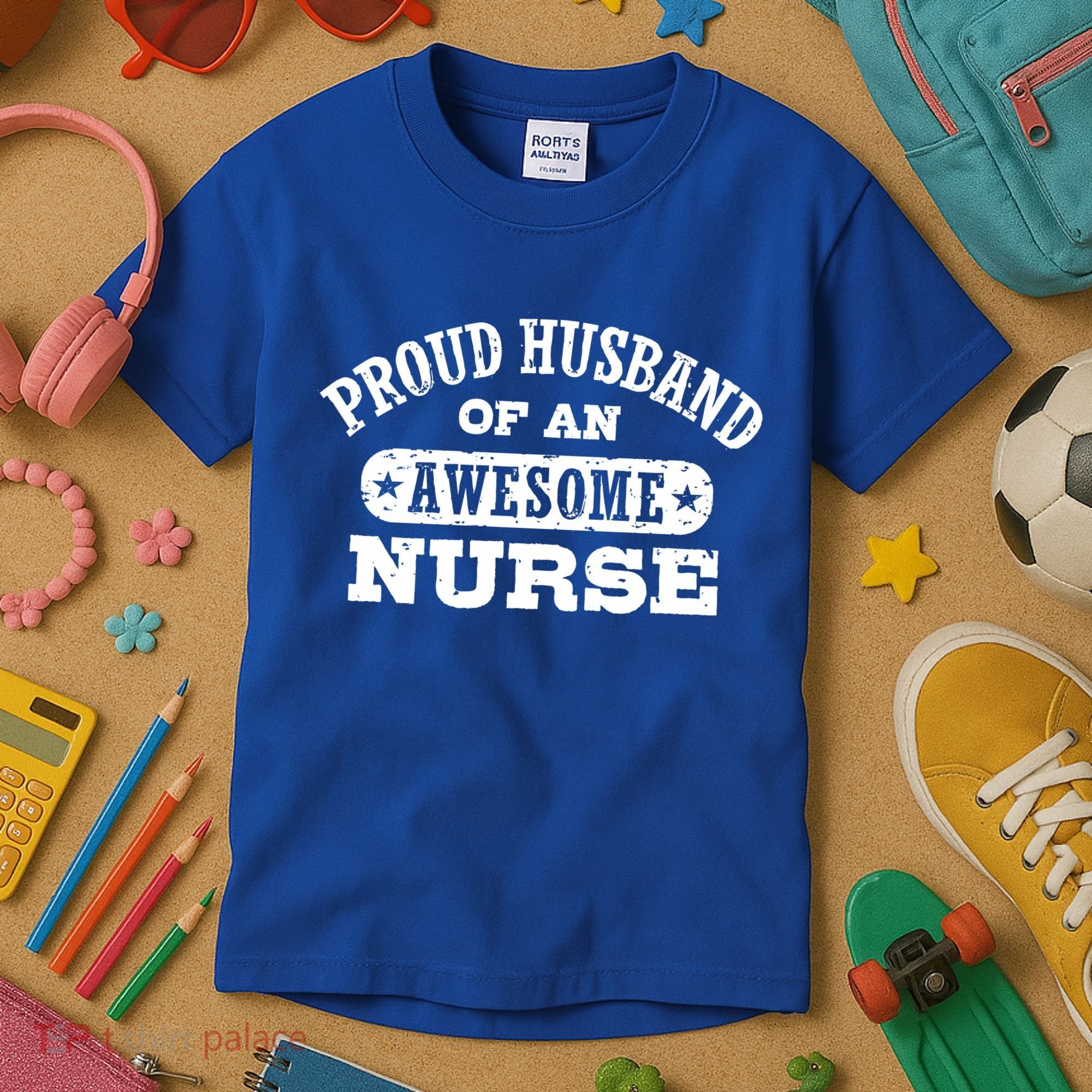 Proud Husband Of An Awesome Nurse Kids T-Shirt