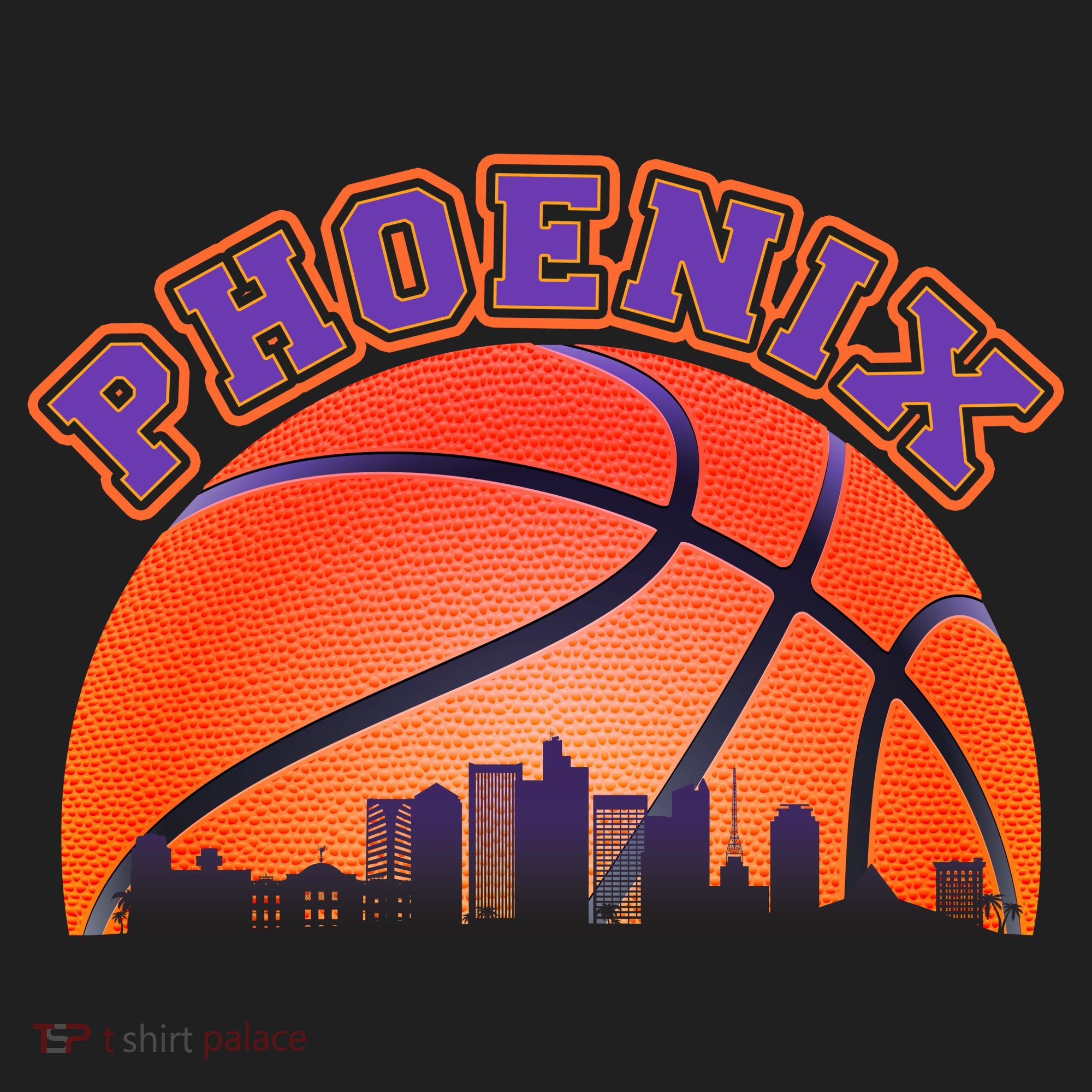 Phoenix Arizona Basketball City Skyline Women's Sweatshirt
