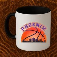 Phoenix Arizona Basketball City Skyline Coffee Mug thumb 2
