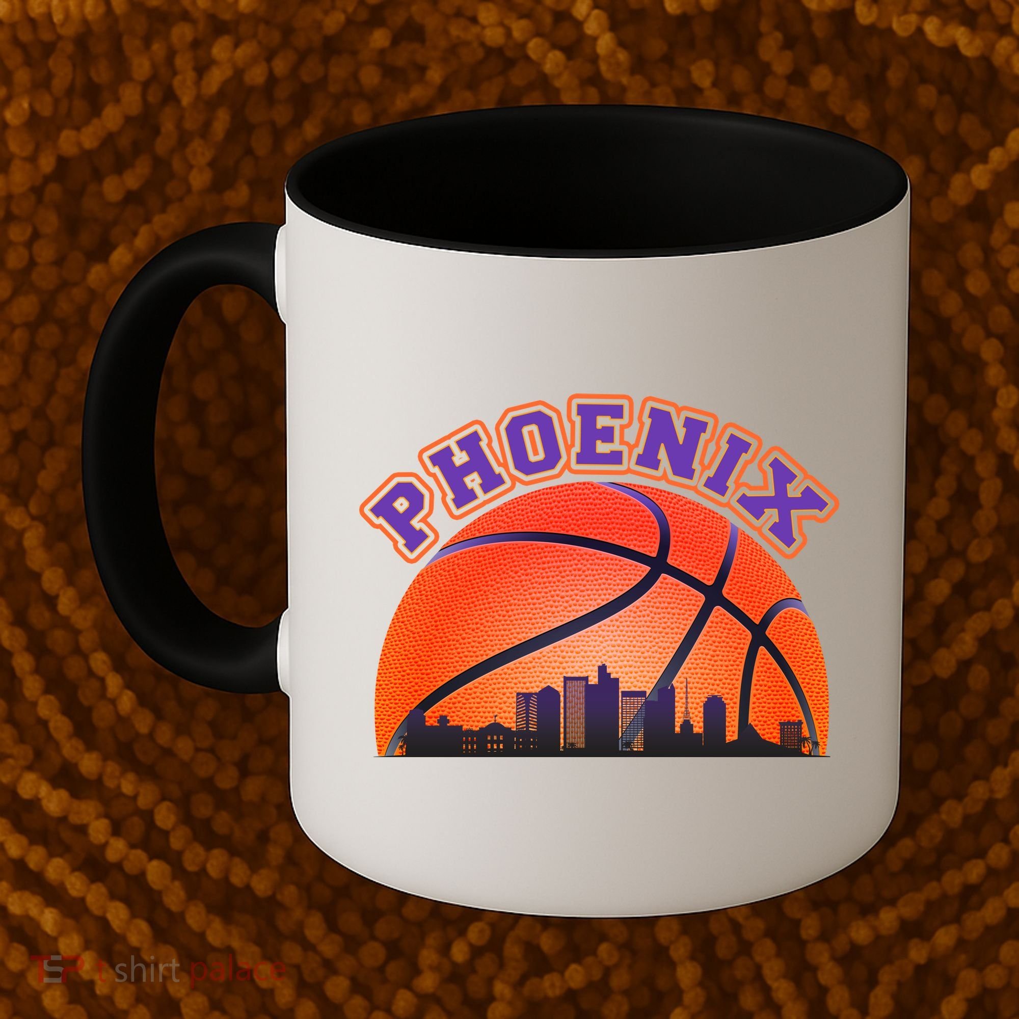 Phoenix Arizona Basketball City Skyline Coffee Mug