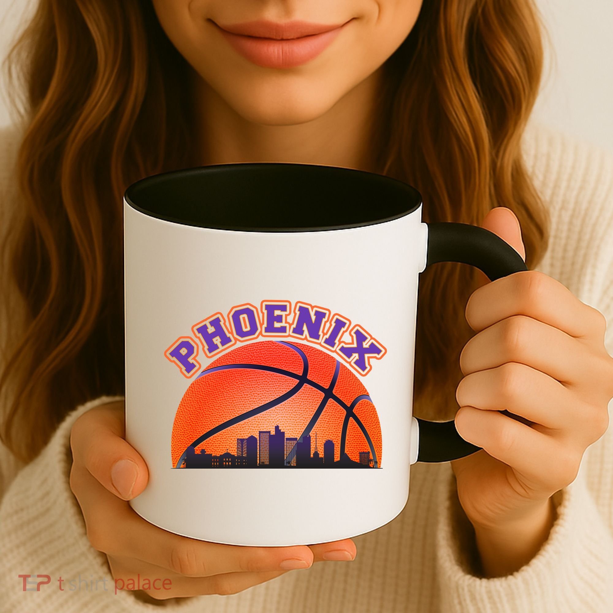 Phoenix Arizona Basketball City Skyline Coffee Mug