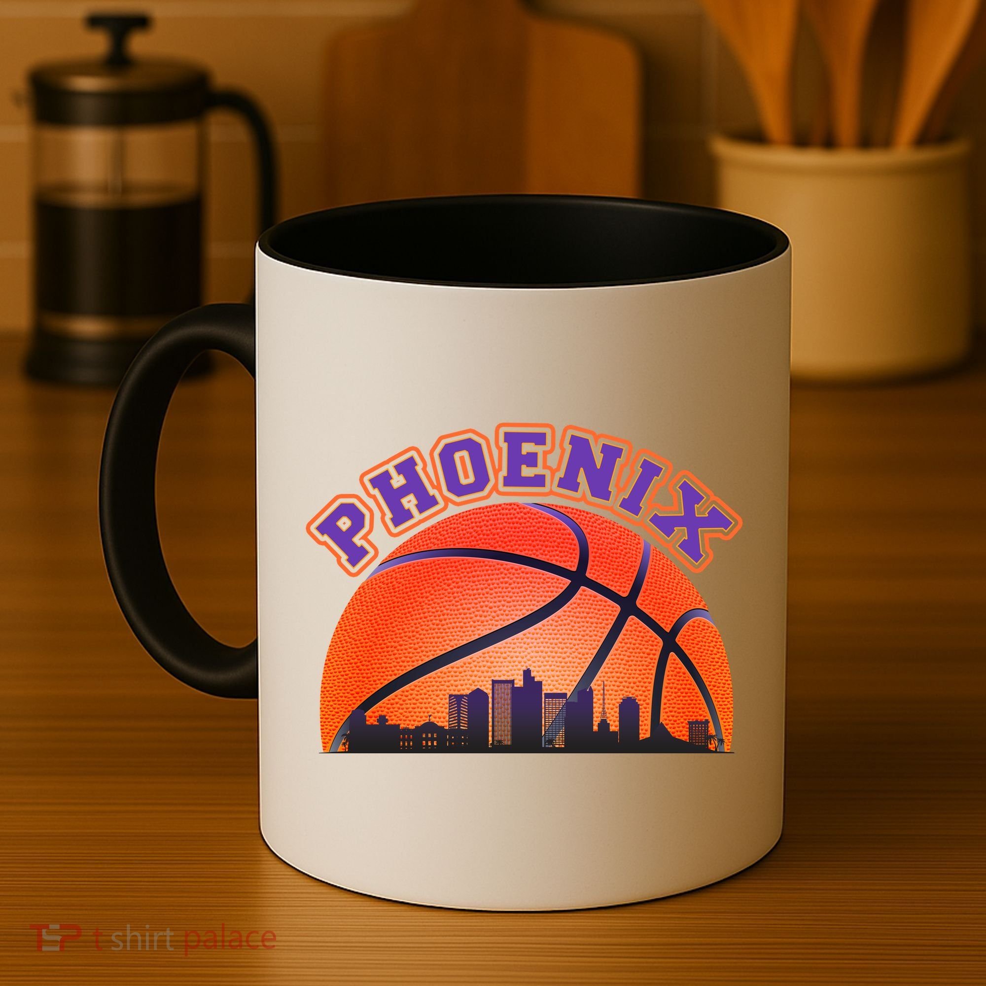 Phoenix Arizona Basketball City Skyline Coffee Mug