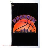 Phoenix Arizona Basketball City Skyline Golf Towel thumb 0