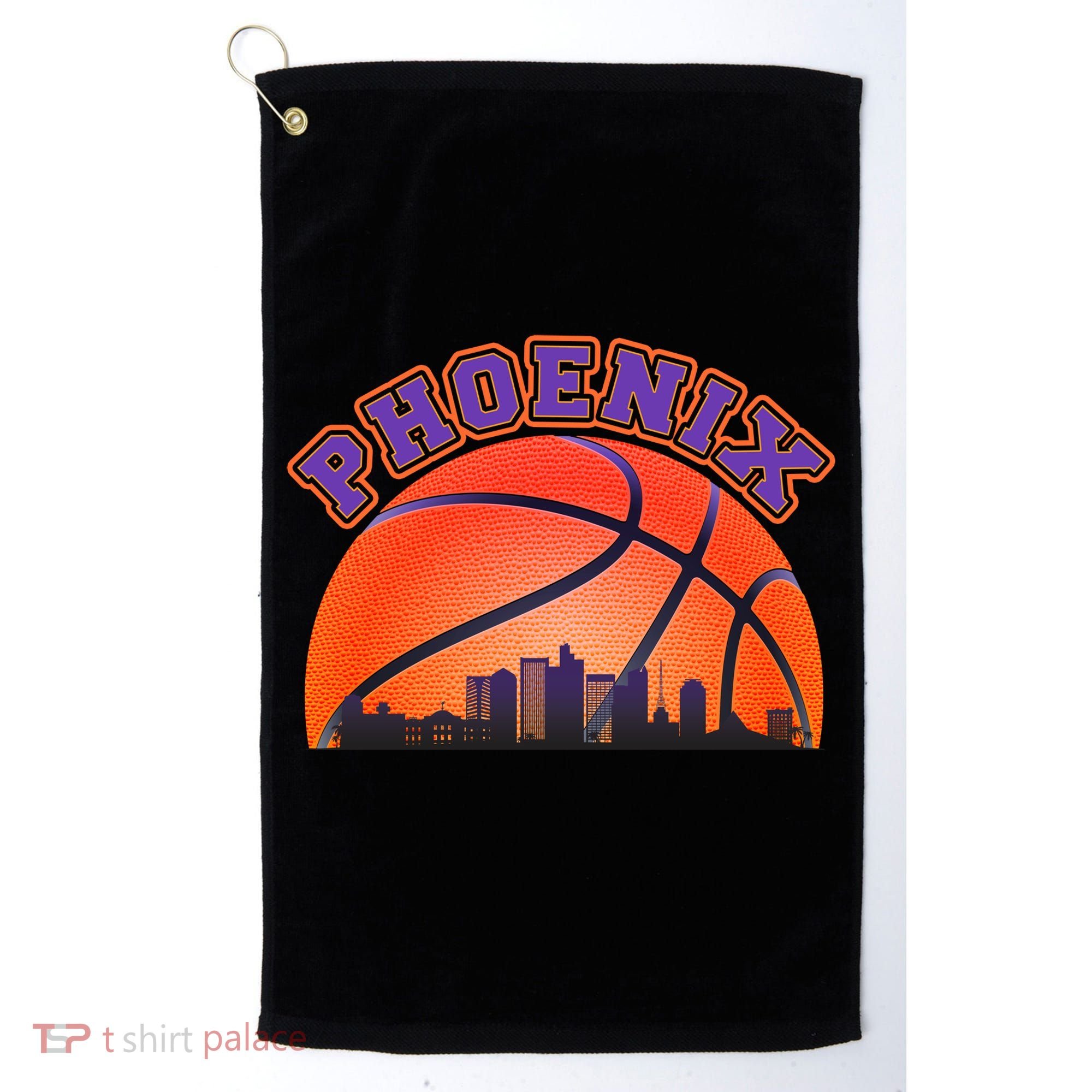 Phoenix Arizona Basketball City Skyline Golf Towel