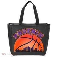 Phoenix Arizona Basketball City Skyline Tote Bag thumb 0