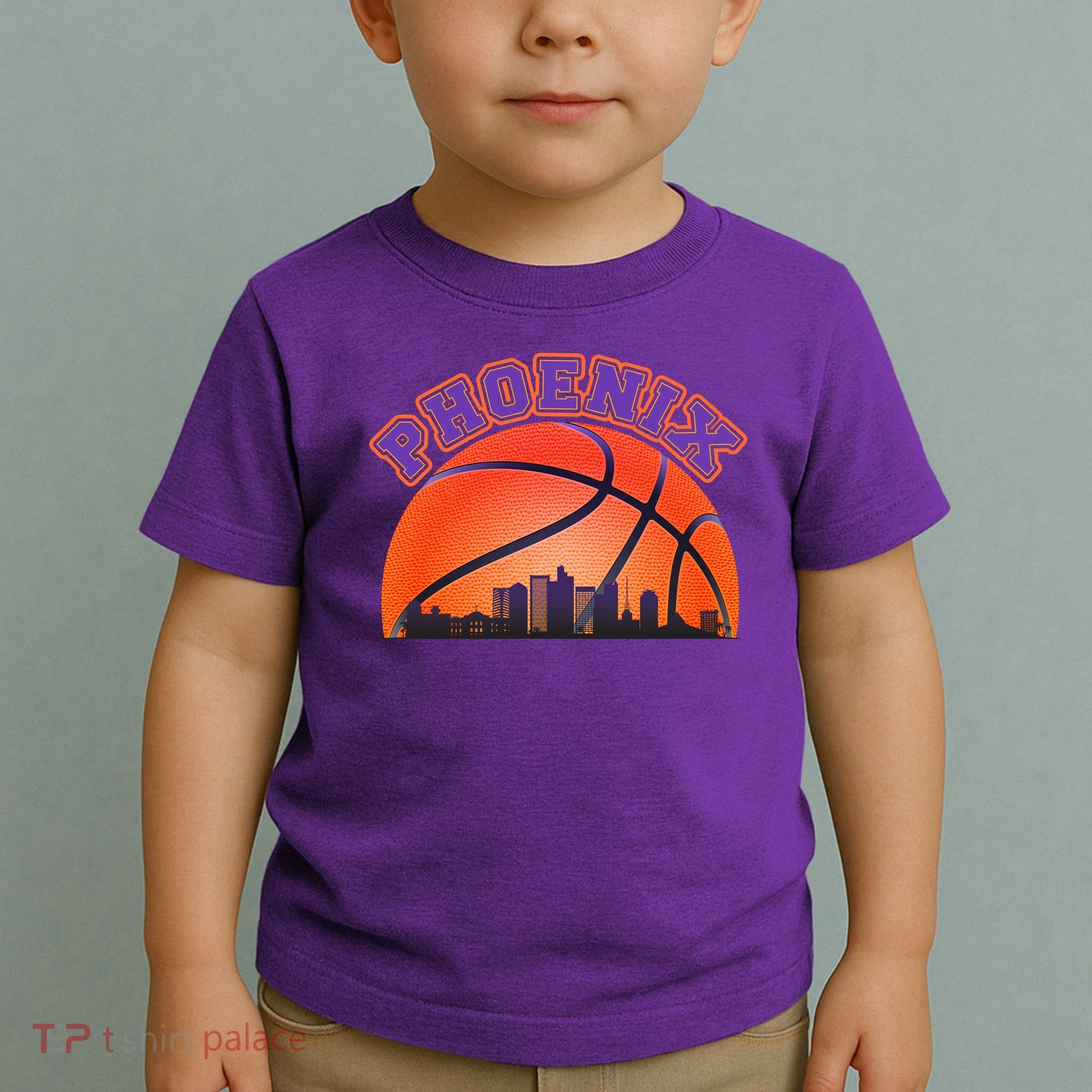 Phoenix Arizona Basketball City Skyline Toddler T-Shirt
