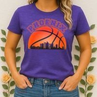 Phoenix Arizona Basketball City Skyline Women's T-Shirt thumb 2