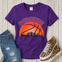 Phoenix Arizona Basketball City Skyline Women's T-Shirt thumb 3