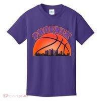 Phoenix Arizona Basketball City Skyline Kids T-Shirt thumb 0