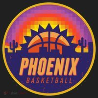 Phoenix Basketball Retro Logo Pixel Sunset Women's Sweatshirt thumb 2