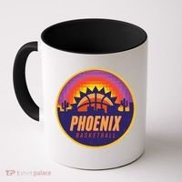 Phoenix Basketball Retro Logo Pixel Sunset Coffee Mug thumb 0