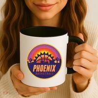 Phoenix Basketball Retro Logo Pixel Sunset Coffee Mug thumb 3