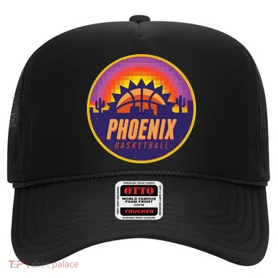Phoenix Basketball Retro Logo Pixel Sunset Hat