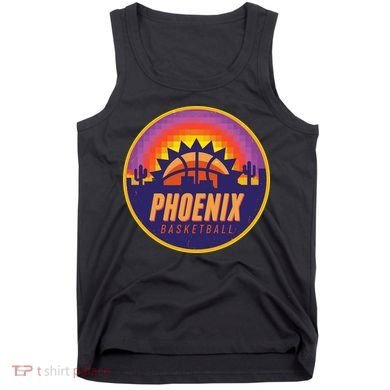 Phoenix Basketball Retro Logo Pixel Sunset Tank Top