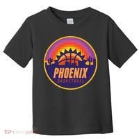 Phoenix Basketball Retro Logo Pixel Sunset Toddler T-Shirt thumb 0
