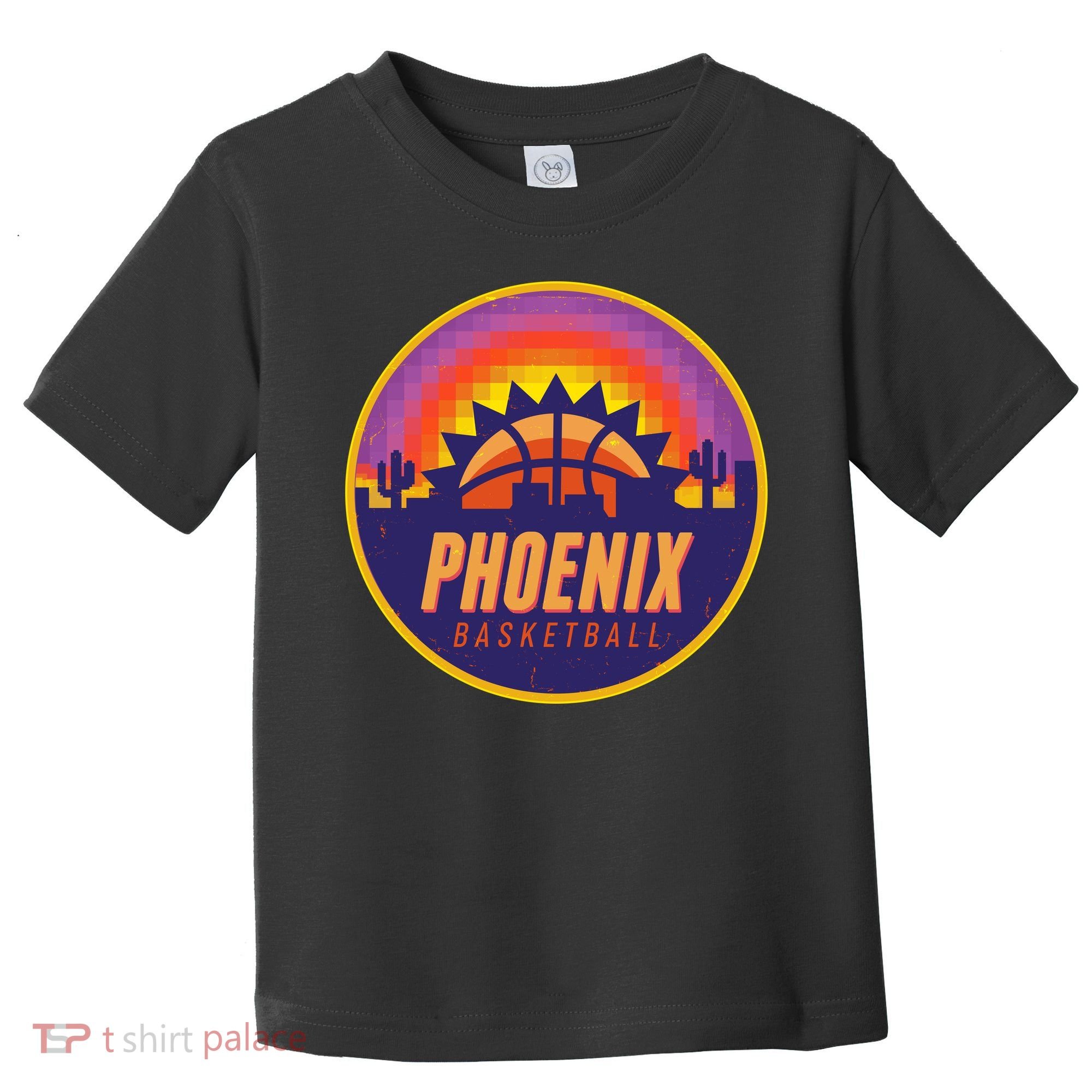 Phoenix Basketball Retro Logo Pixel Sunset Toddler T-Shirt