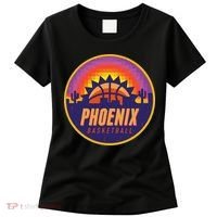 Phoenix Basketball Retro Logo Pixel Sunset Women's T-Shirt thumb 0