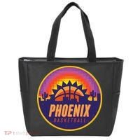 Phoenix Basketball Retro Logo Pixel Sunset Tote Bag thumb 0