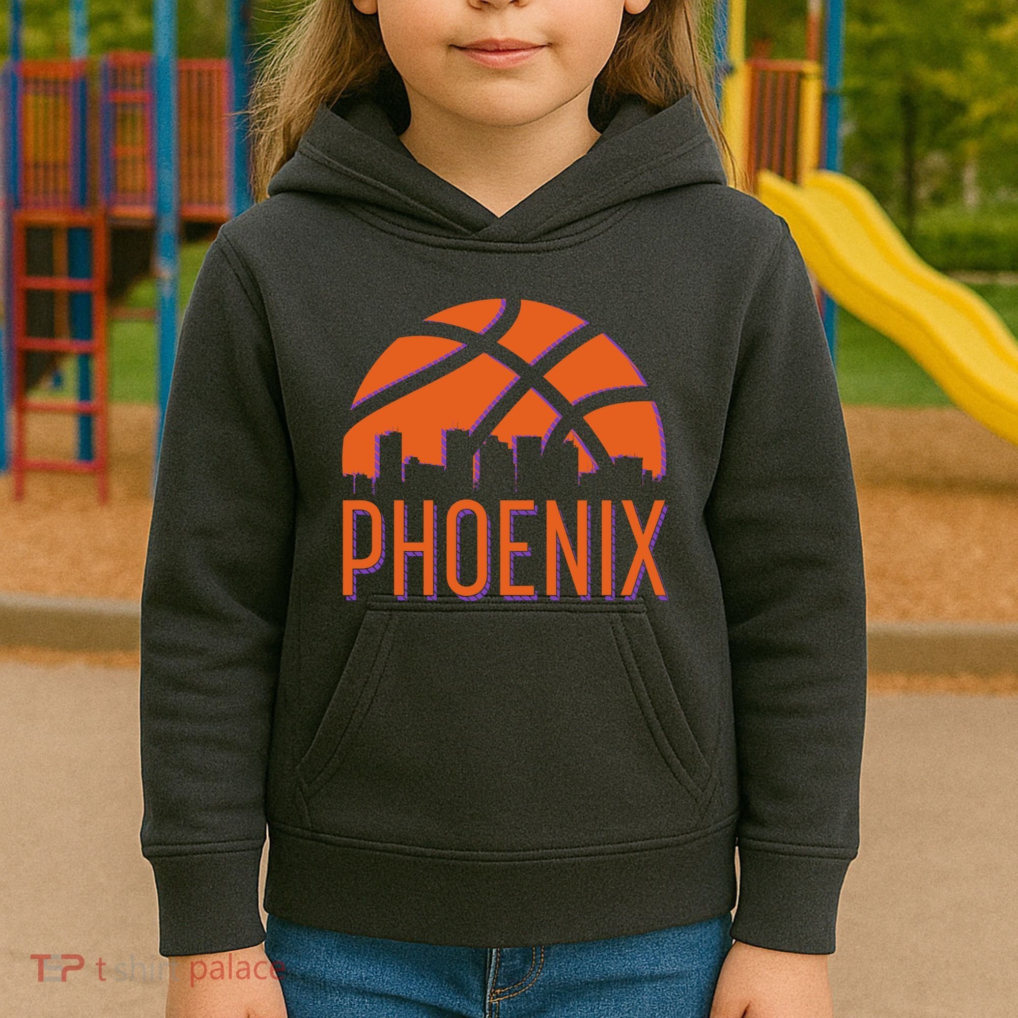 Phoenix Skyline Basketball Fan Kids Hoodie