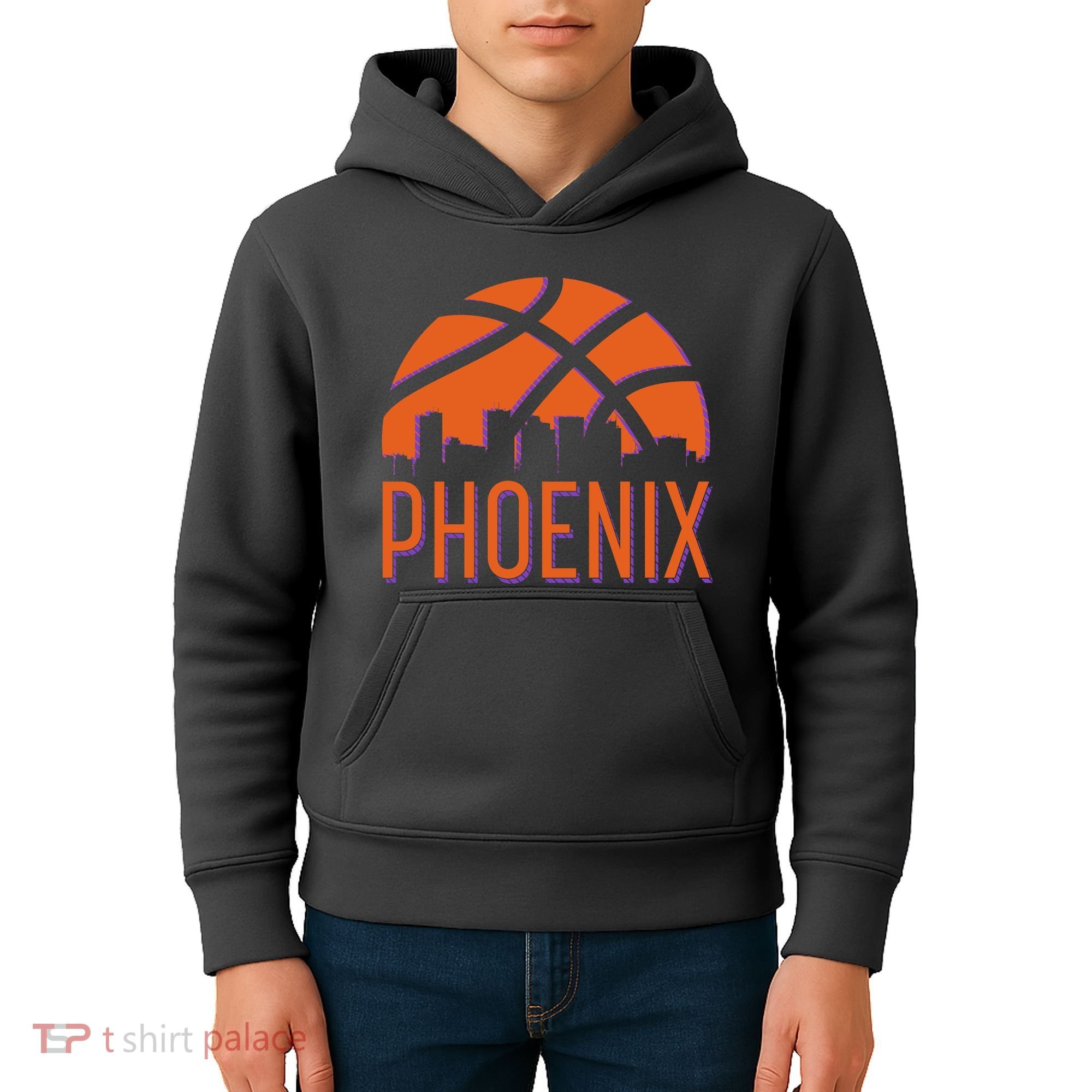 Phoenix Skyline Basketball Fan Kids Hoodie