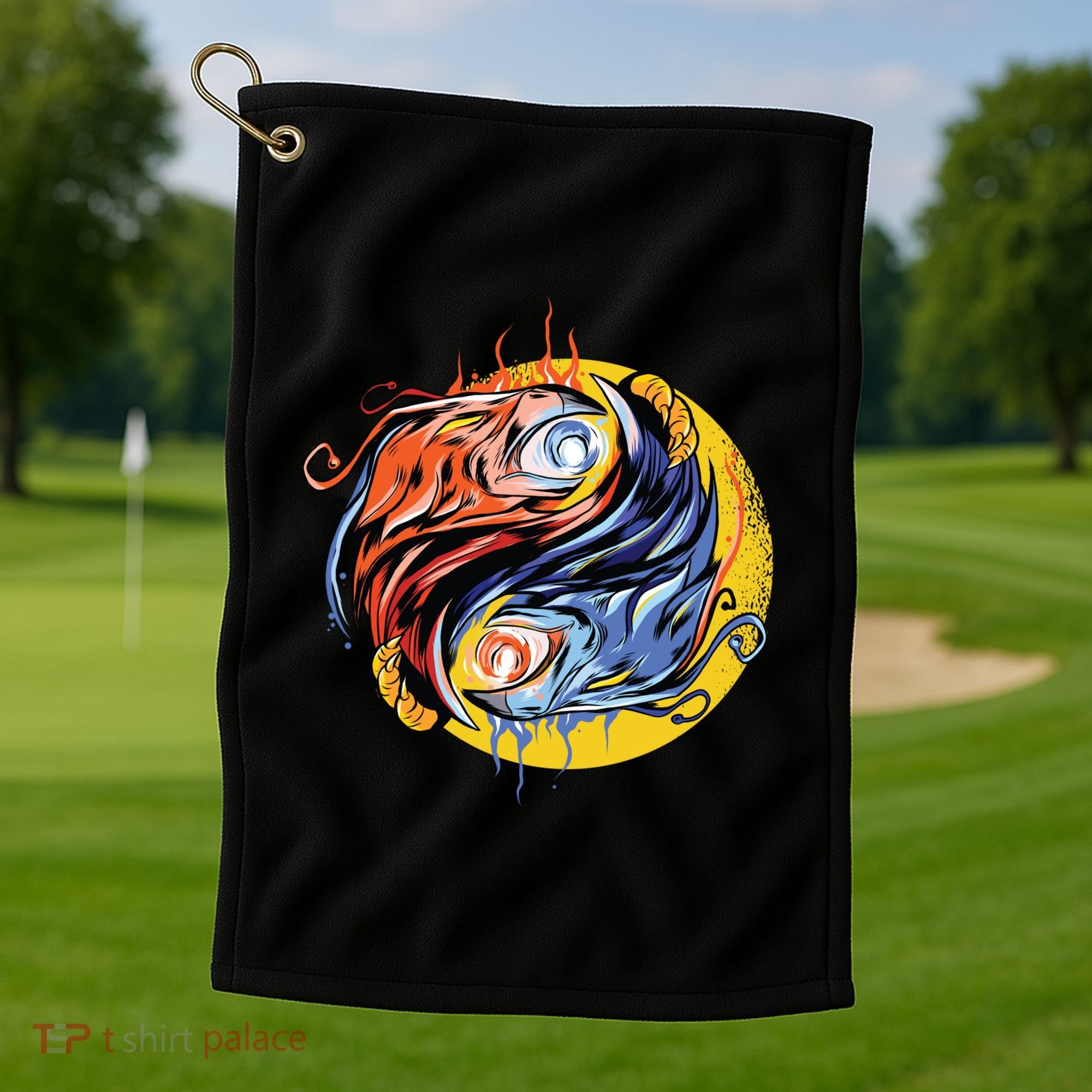 Phoenix Yin Yang Golf Towel