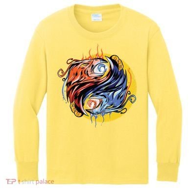 Phoenix Yin Yang Kids Long Sleeve Shirt