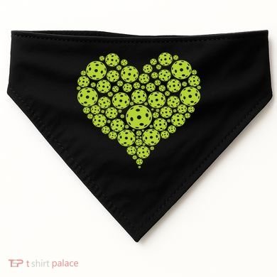 Pickleball Heart Professional Pickleball Game Players Great Gift USA-Made Doggie Bandana