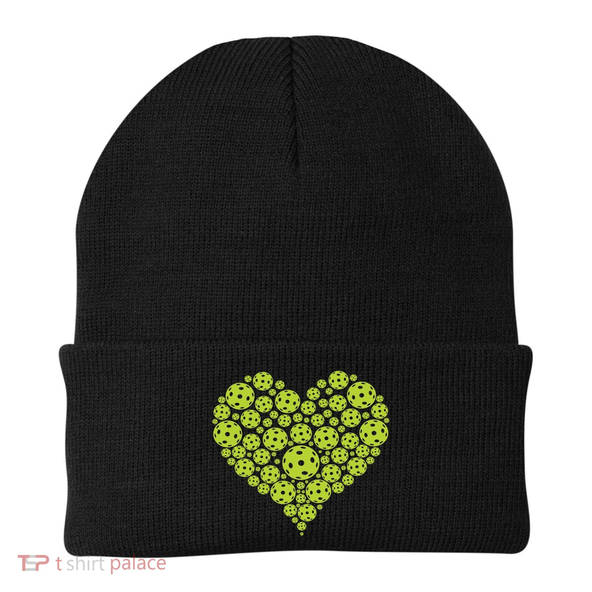 Pickleball Heart Professional Pickleball Game Players Great Gift Beanie
