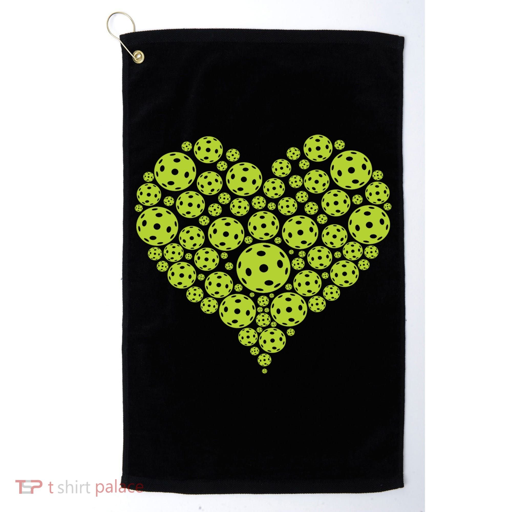 Pickleball Heart Professional Pickleball Game Players Great Gift Golf Towel