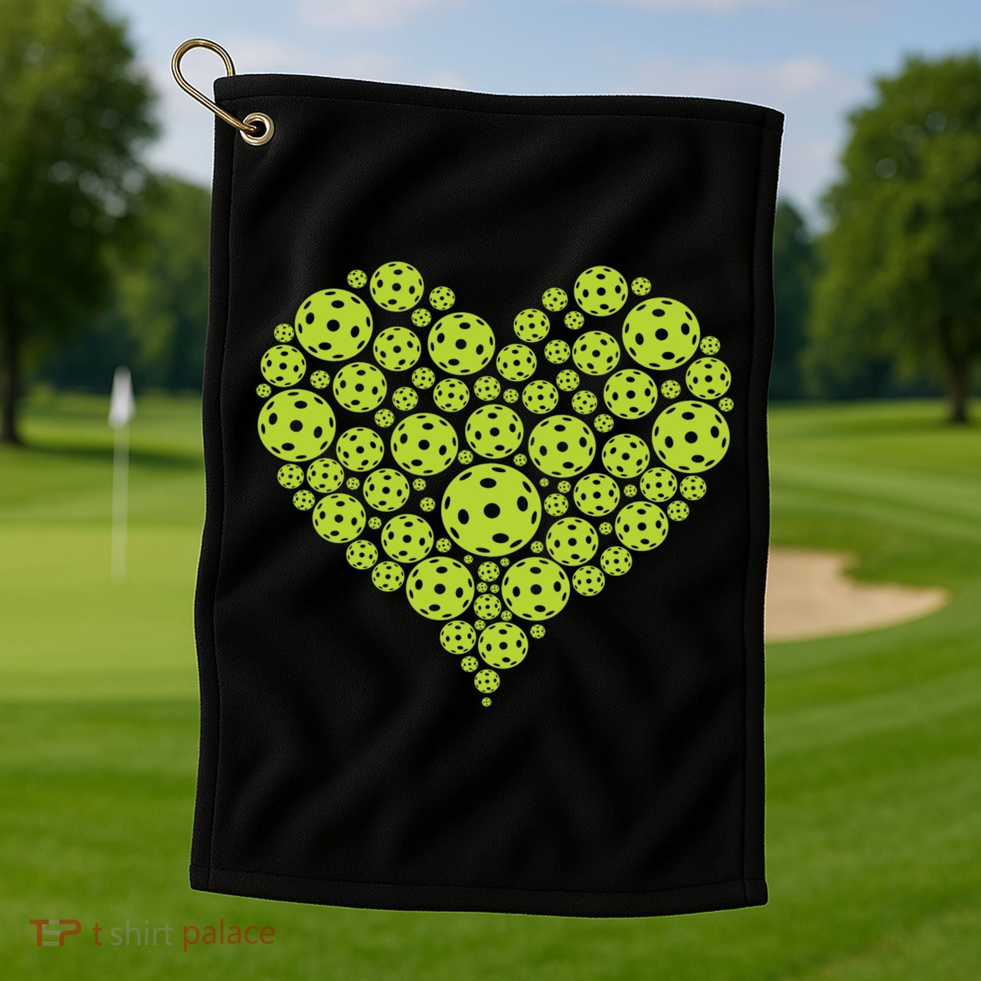 Pickleball Heart Professional Pickleball Game Players Great Gift Golf Towel