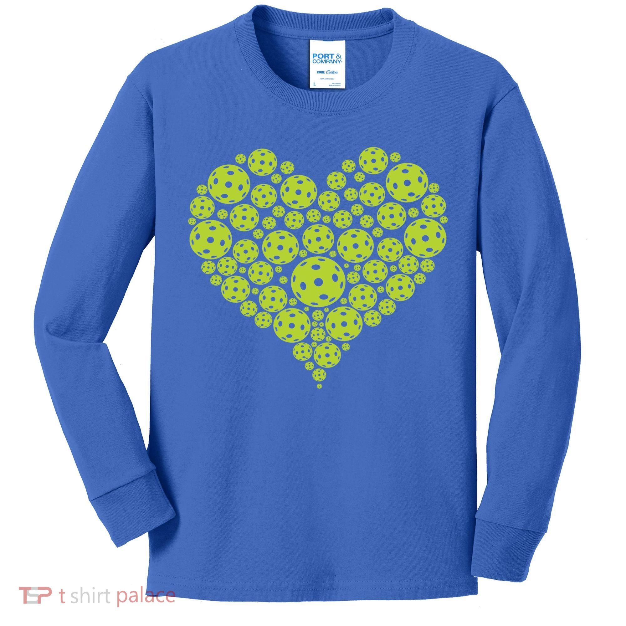 Pickleball Heart Professional Pickleball Game Players Great Gift Kids Long Sleeve Shirt