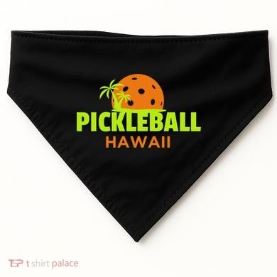 Pickleball Hawaii Palm Tree Gift USA-Made Doggie Bandana